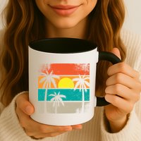 Summer Retro Palm Trees Tropical Mug