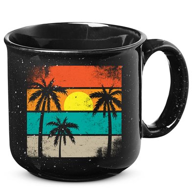 Summer Retro Palm Trees Tropical 15oz Campfire Ceramic Mug