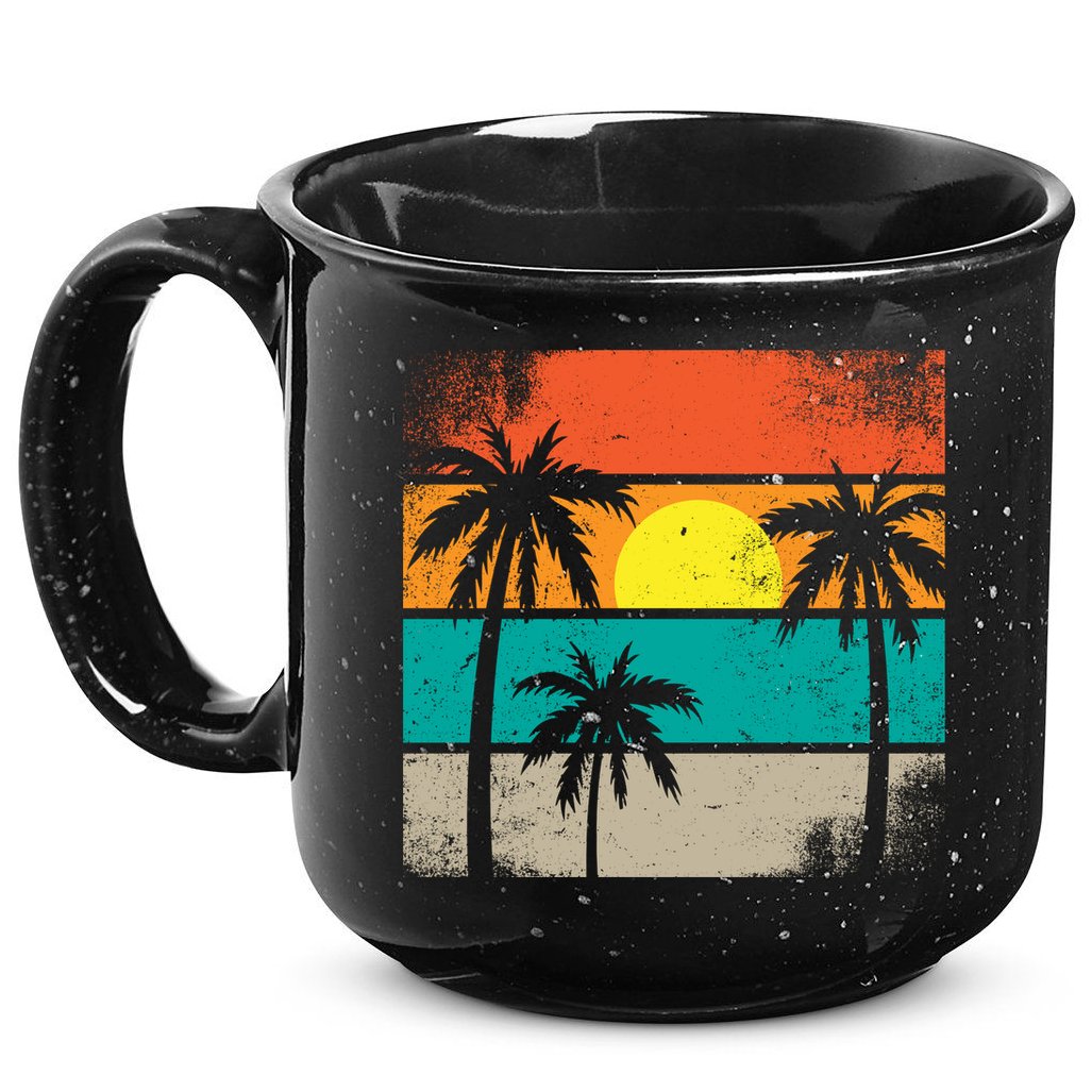 Summer Retro Palm Trees Tropical 15oz Campfire Ceramic Mug