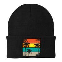 Summer Retro Palm Trees Tropical Beanie