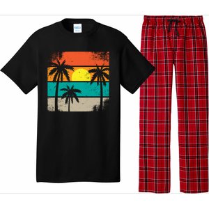 Summer Retro Palm Trees Tropical Pajama Set