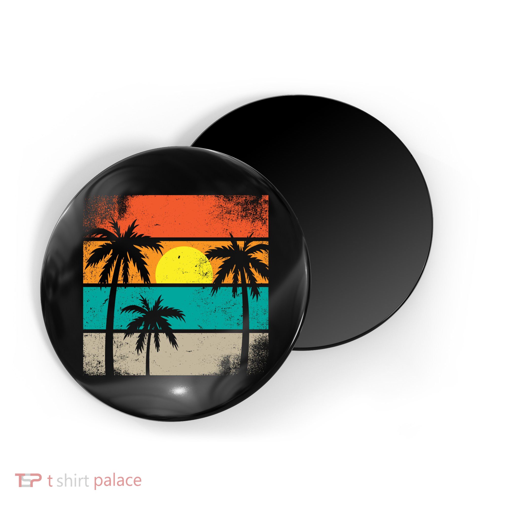 Summer Retro Palm Trees Tropical Magnet