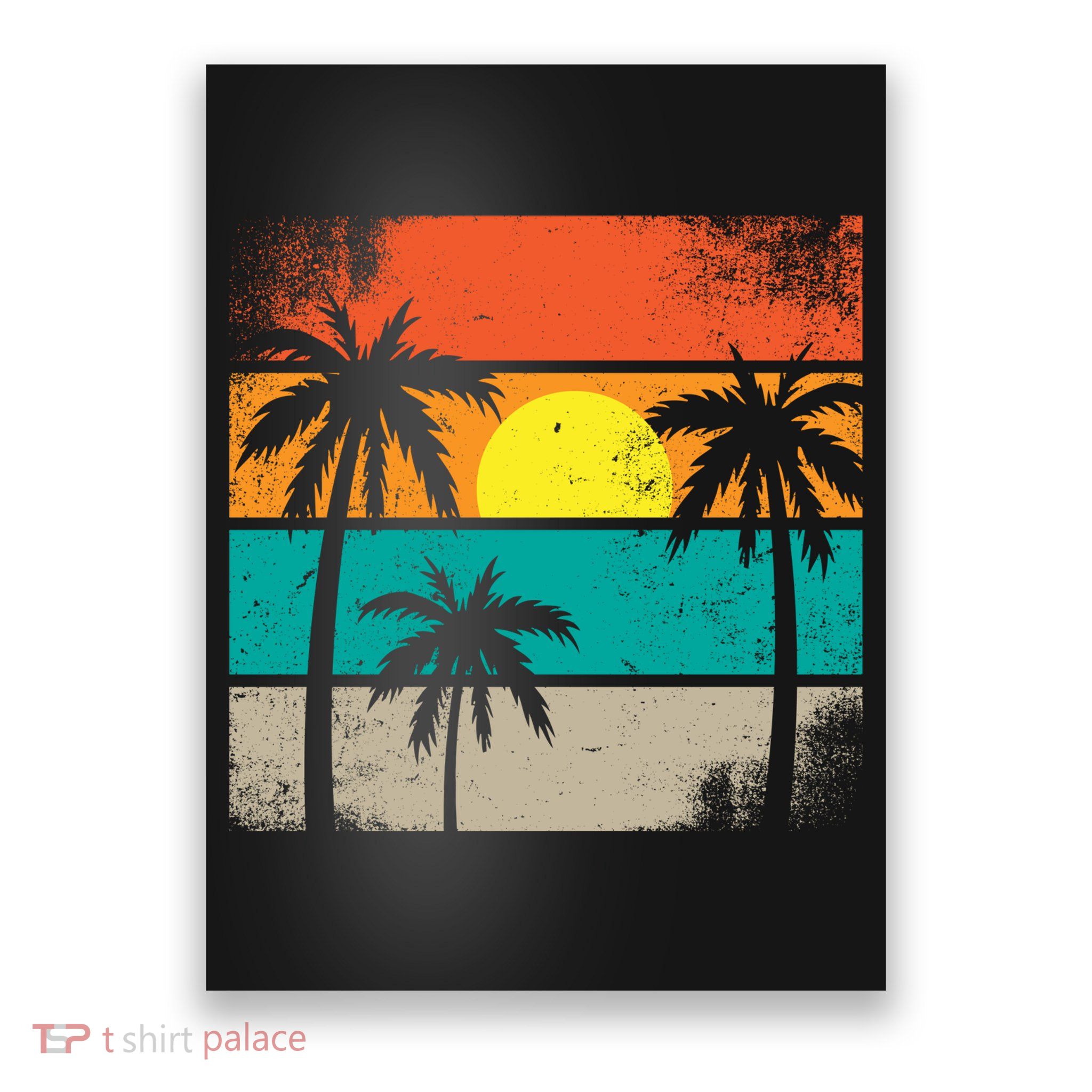 Summer Retro Palm Trees Tropical Poster