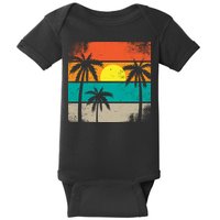 Summer Retro Palm Trees Tropical Baby Bodysuit