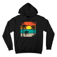 Summer Retro Palm Trees Tropical Tall Hoodie