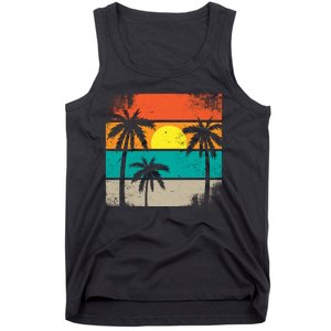 Summer Retro Palm Trees Tropical Tank Top