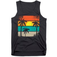 Summer Retro Palm Trees Tropical Tank Top