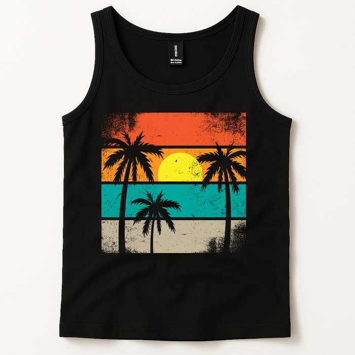 Summer Retro Palm Trees Tropical Tank Top