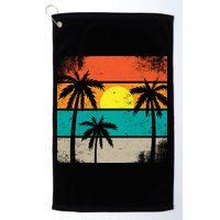 Summer Retro Palm Trees Tropical Golf Towel