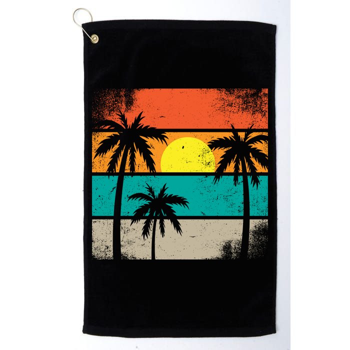 Summer Retro Palm Trees Tropical Golf Towel