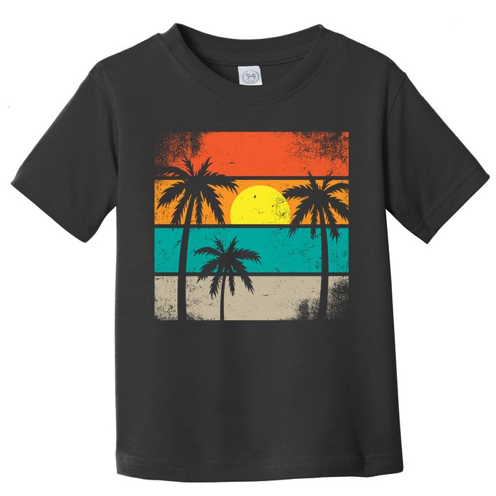 Summer Retro Palm Trees Tropical Toddler T-Shirt