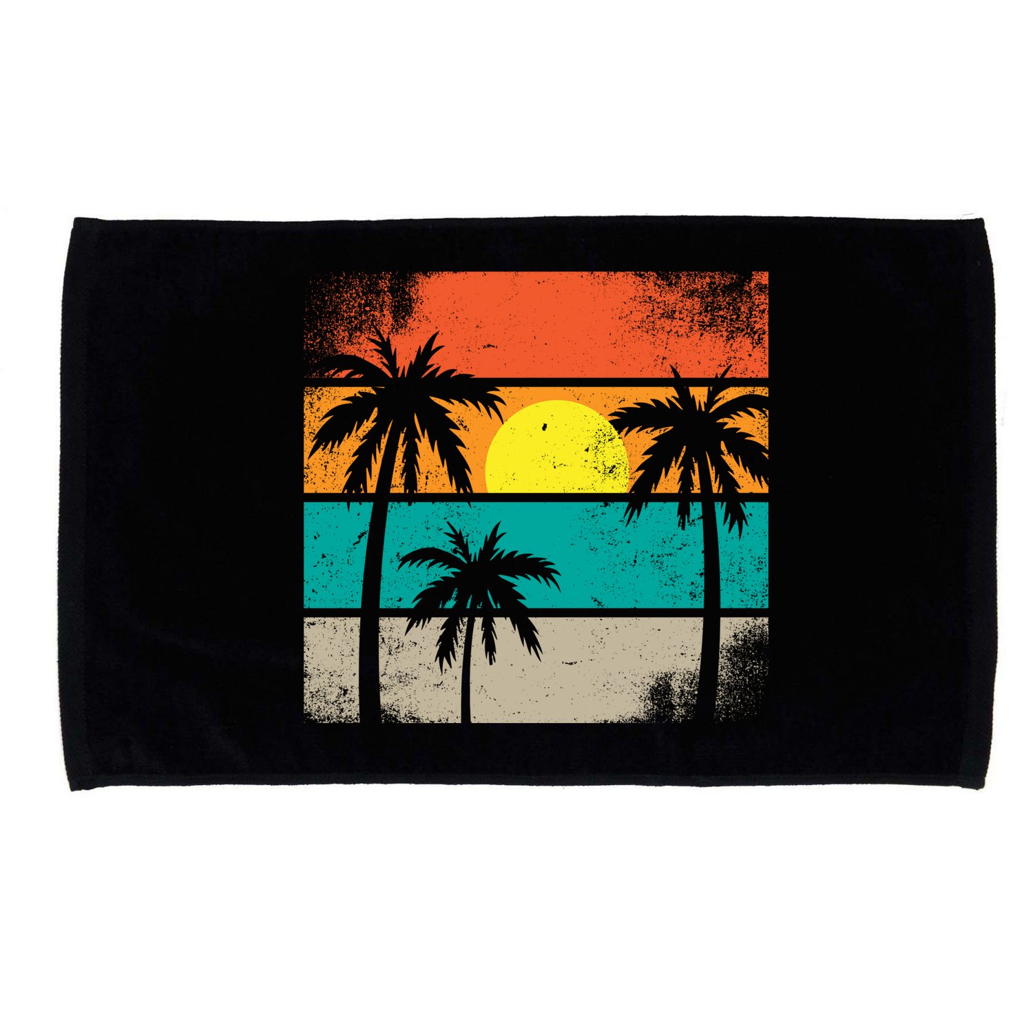 Summer Retro Palm Trees Tropical Microfiber Hand Towel