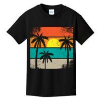 Summer Retro Palm Trees Tropical Kids T-Shirt