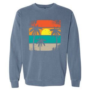 Summer Retro Palm Trees Tropical Garment-Dyed Sweatshirt