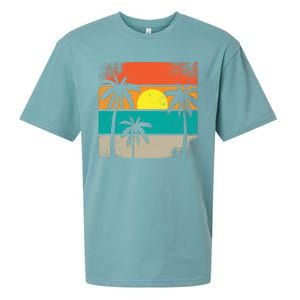 Summer Retro Palm Trees Tropical Sueded Cloud Jersey T-Shirt