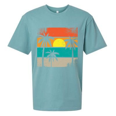 Summer Retro Palm Trees Tropical Sueded Cloud Jersey T-Shirt