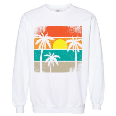 Summer Retro Palm Trees Tropical Garment-Dyed Sweatshirt