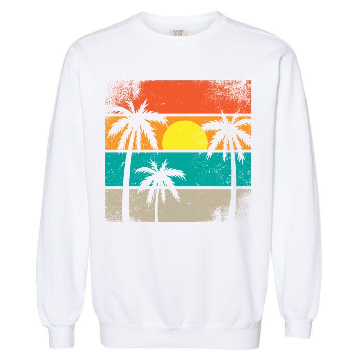 Summer Retro Palm Trees Tropical Garment-Dyed Sweatshirt