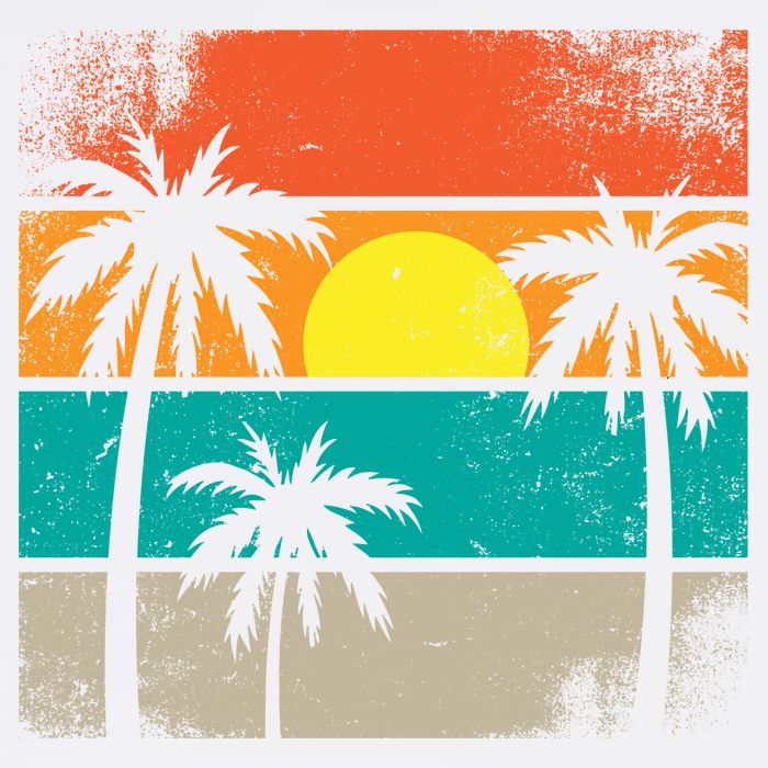 Summer Retro Palm Trees Tropical Garment-Dyed Sweatshirt