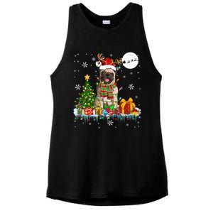 Santa Reindeer Pug Christmas Tree Lights Dog Lover Owner Gift Ladies PosiCharge Tri-Blend Wicking Tank