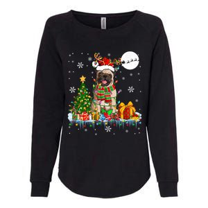 Santa Reindeer Pug Christmas Tree Lights Dog Lover Owner Gift Womens California Wash Sweatshirt