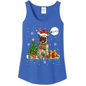 Santa Reindeer Pug Christmas Tree Lights Dog Lover Owner Gift Ladies Essential Tank