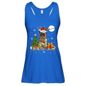 Santa Reindeer Pug Christmas Tree Lights Dog Lover Owner Gift Ladies Essential Flowy Tank