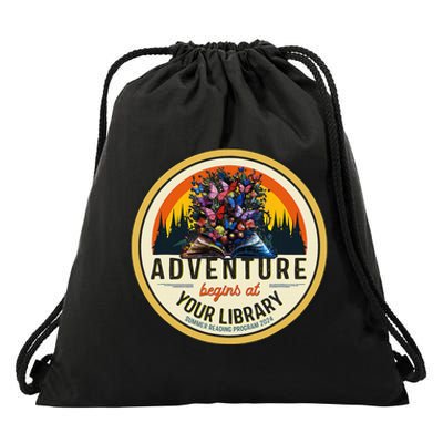 Summer Reading Program 2024 Adventure Begins At Your Library Drawstring Bag