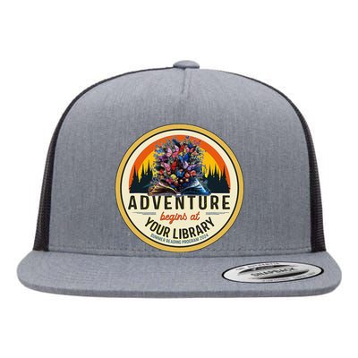 Summer Reading Program 2024 Adventure Begins At Your Library Flat Bill Trucker Hat