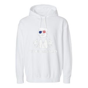 Shot Republican Pro Trump President 2024 Garment-Dyed Fleece Hoodie