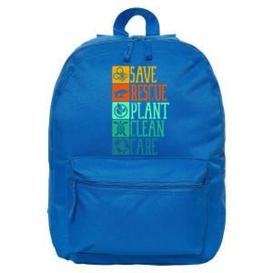 Save Rescue Plant Clean Care Turtle Animal Recycle Earth Day Cute Gift 16 in Basic Backpack