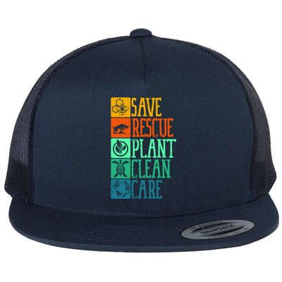 Save Rescue Plant Clean Care Turtle Animal Recycle Earth Day Cute Gift Flat Bill Trucker Hat