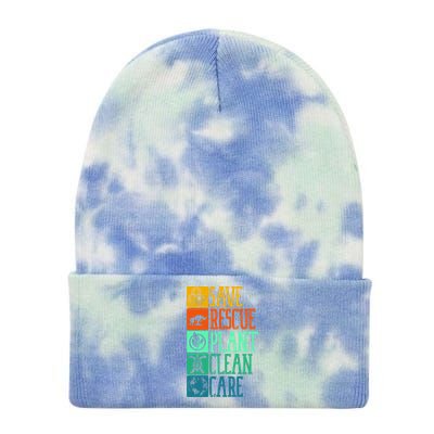 Save Rescue Plant Clean Care Turtle Animal Recycle Earth Day Cute Gift Tie Dye 12in Knit Beanie