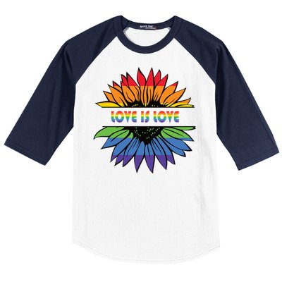 Sunflower Rainbow Pride Graphic Baseball Sleeve Shirt