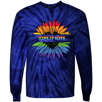 Sunflower Rainbow Pride Graphic Tie-Dye Long Sleeve Shirt