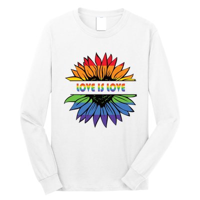 Sunflower Rainbow Pride Graphic Long Sleeve Shirt