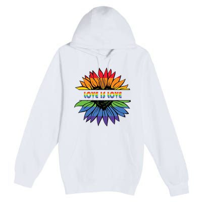 Sunflower Rainbow Pride Graphic Premium Pullover Hoodie