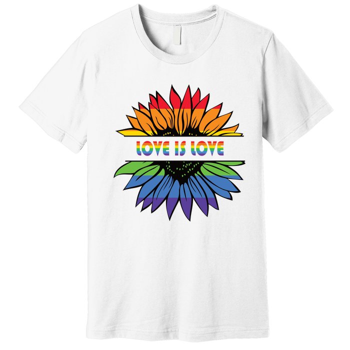 Sunflower Rainbow Pride Graphic Premium T-Shirt