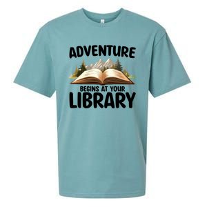 Summer Reading Program 2024 Adventure Begins At Your Library Gift Sueded Cloud Jersey T-Shirt