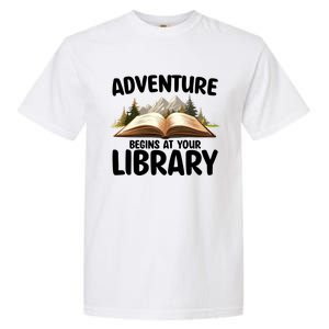 Summer Reading Program 2024 Adventure Begins At Your Library Gift Garment-Dyed Heavyweight T-Shirt