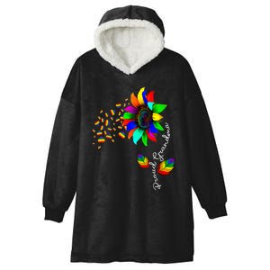 Sunflower Rainbow Proud Grandma Ally Lgbt Pride Hearts Love Hooded Wearable Blanket