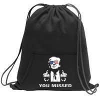 Shot Republican Pro Trump President 2024 Sweatshirt Cinch Pack Bag