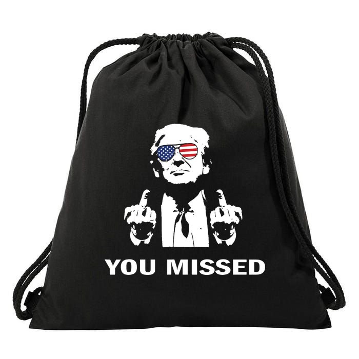 Shot Republican Pro Trump President 2024 Drawstring Bag