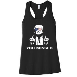 Shot Republican Pro Trump President 2024 Women's Racerback Tank