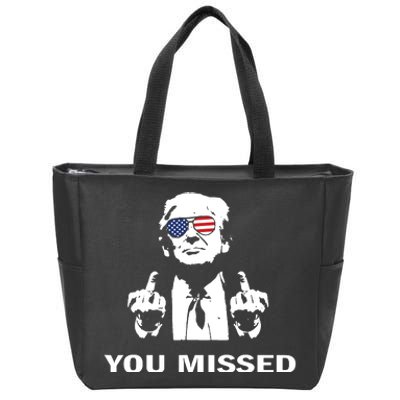 Shot Republican Pro Trump President 2024 Zip Tote Bag