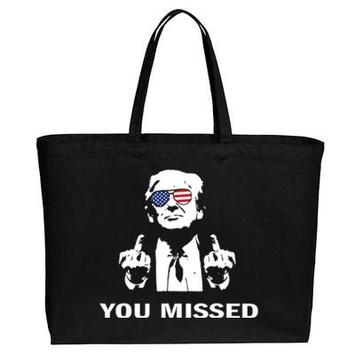 Shot Republican Pro Trump President 2024 Cotton Canvas Jumbo Tote