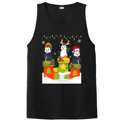 Santa Reindeer Penguin In Christmas Socks Ugly Xmas Meaningful Gift PosiCharge Competitor Tank