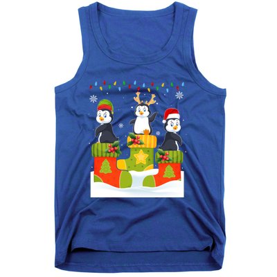 Santa Reindeer Penguin In Christmas Socks Ugly Xmas Meaningful Gift Tank Top