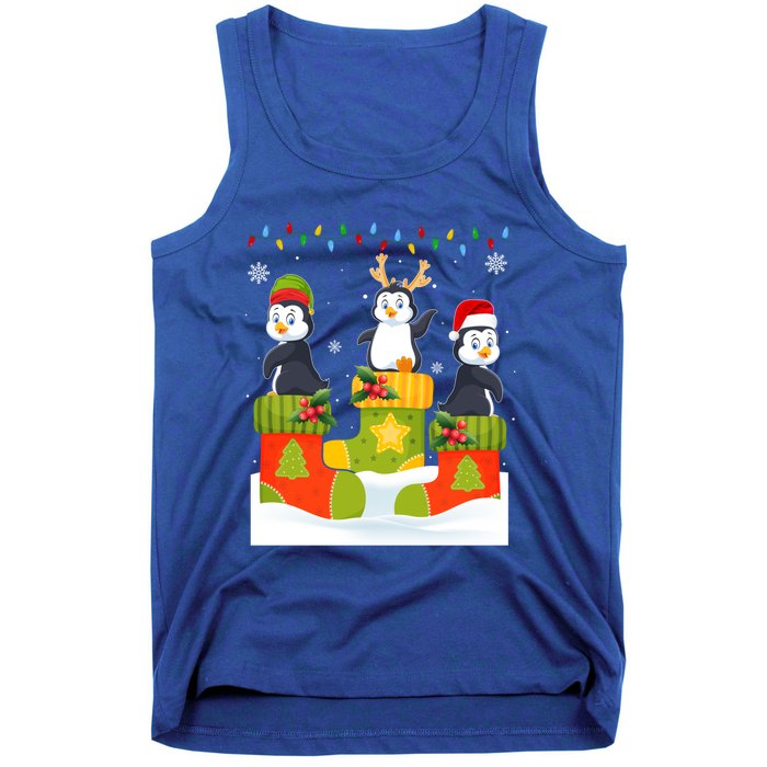 Santa Reindeer Penguin In Christmas Socks Ugly Xmas Meaningful Gift Tank Top