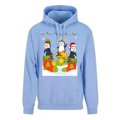 Santa Reindeer Penguin In Christmas Socks Ugly Xmas Meaningful Gift Unisex Surf Hoodie